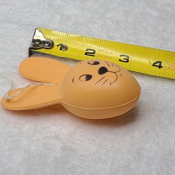 Vtg Sun Hill Bunny Rabbit Blow Mold Plastic Easter Egg Hanging Ornament Orange - Picture 5 of 5